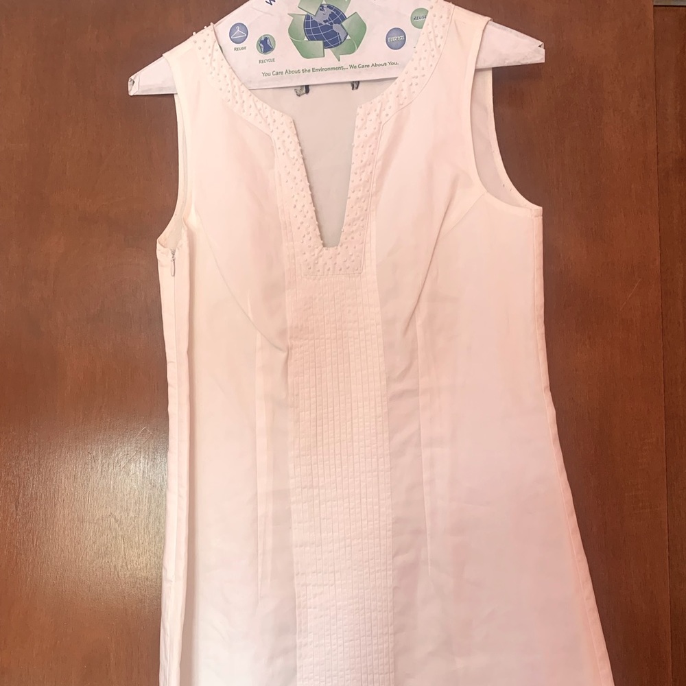 White Shift Dress w/ Beaded Detail - Size 2